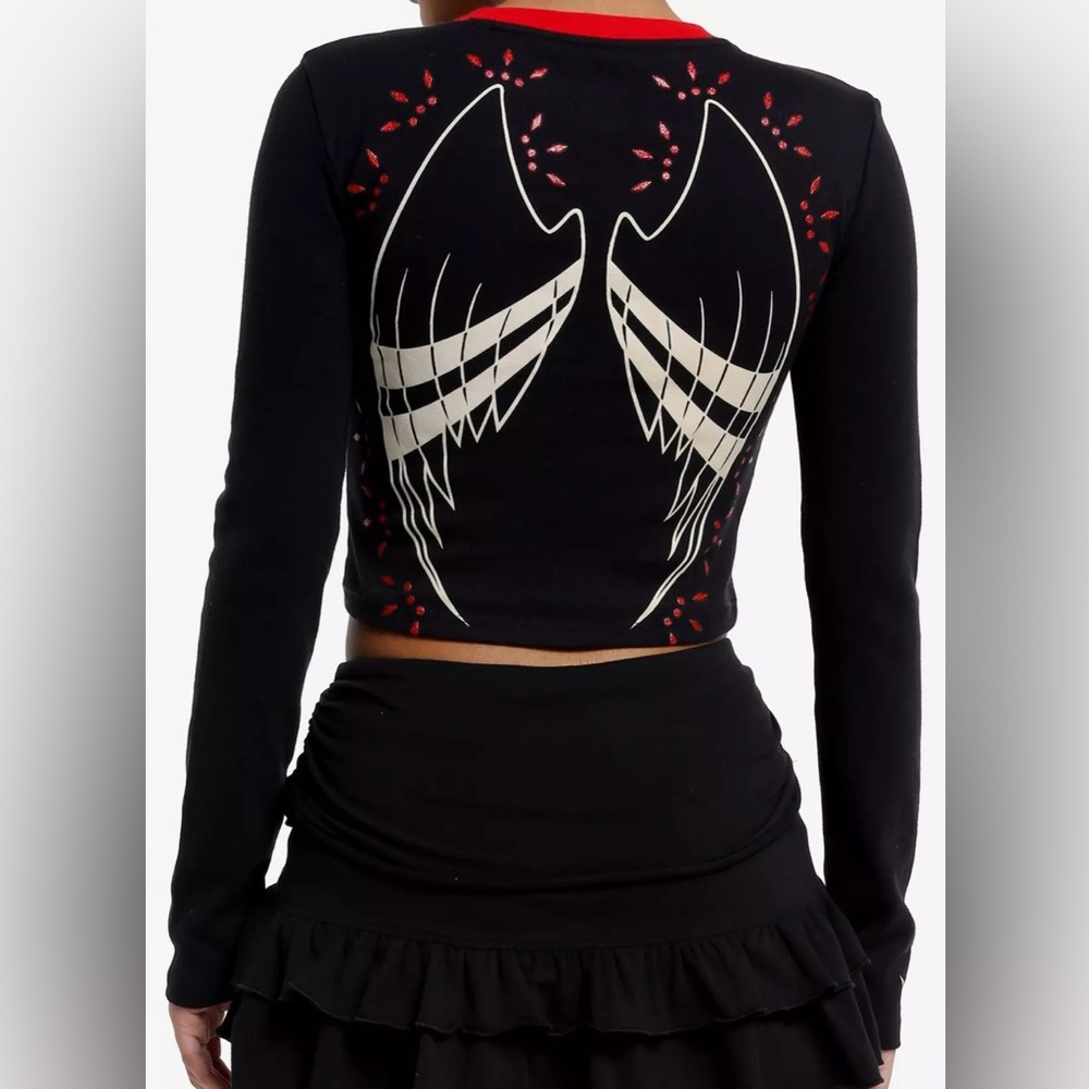 Hazbin Hotel Lute Graphic Girls Long Sleeve Crop Top XXL - Picture 6 of 6